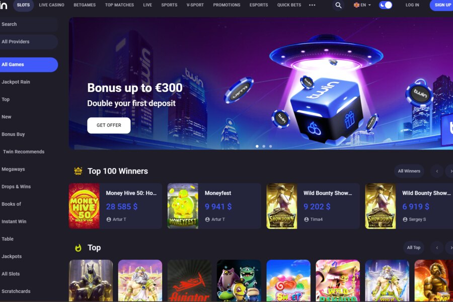 Twin Casino - Page de Connexion